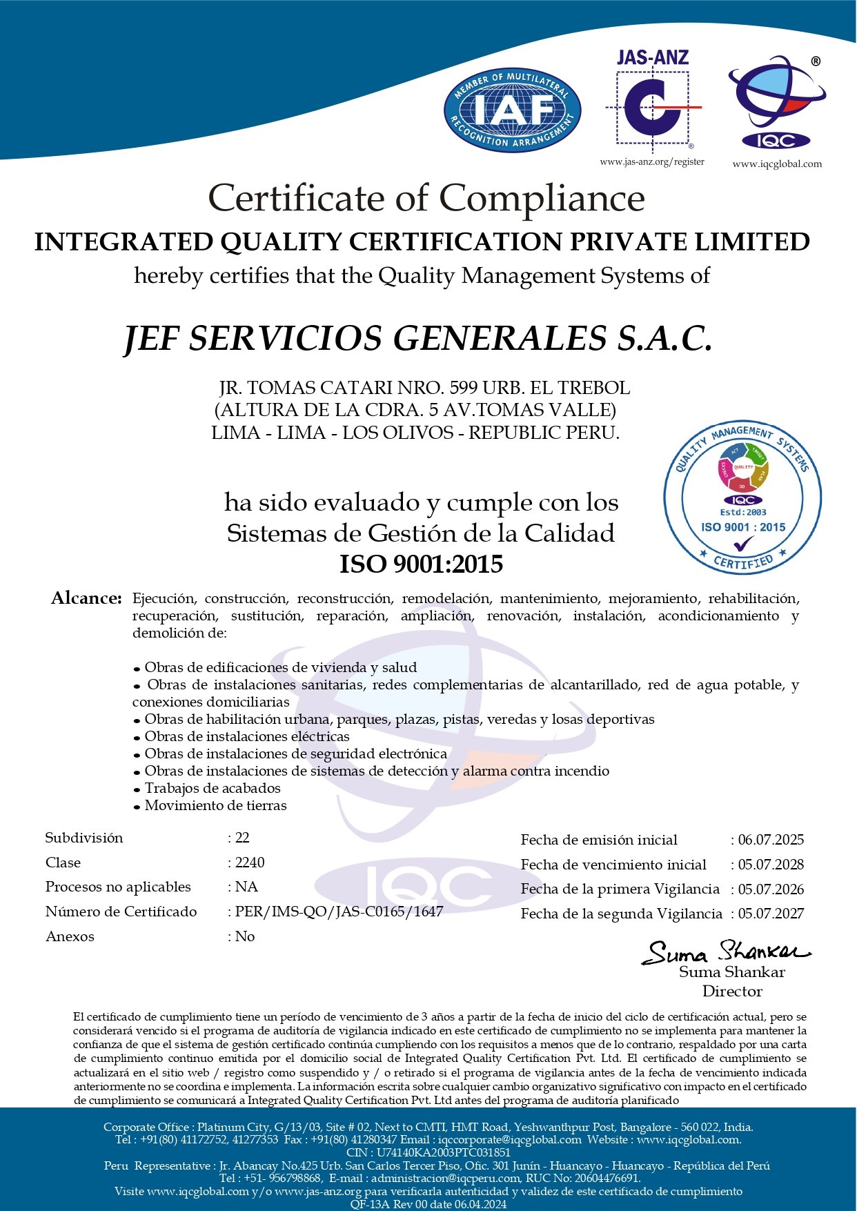 ISO 9001 certificación